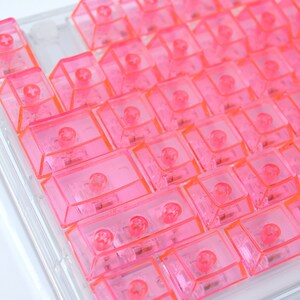 Neon Red Clear Keycaps Transparent keycaps Blank keycap set Backlit keycaps Cherry keycaps for mechanical keyboards