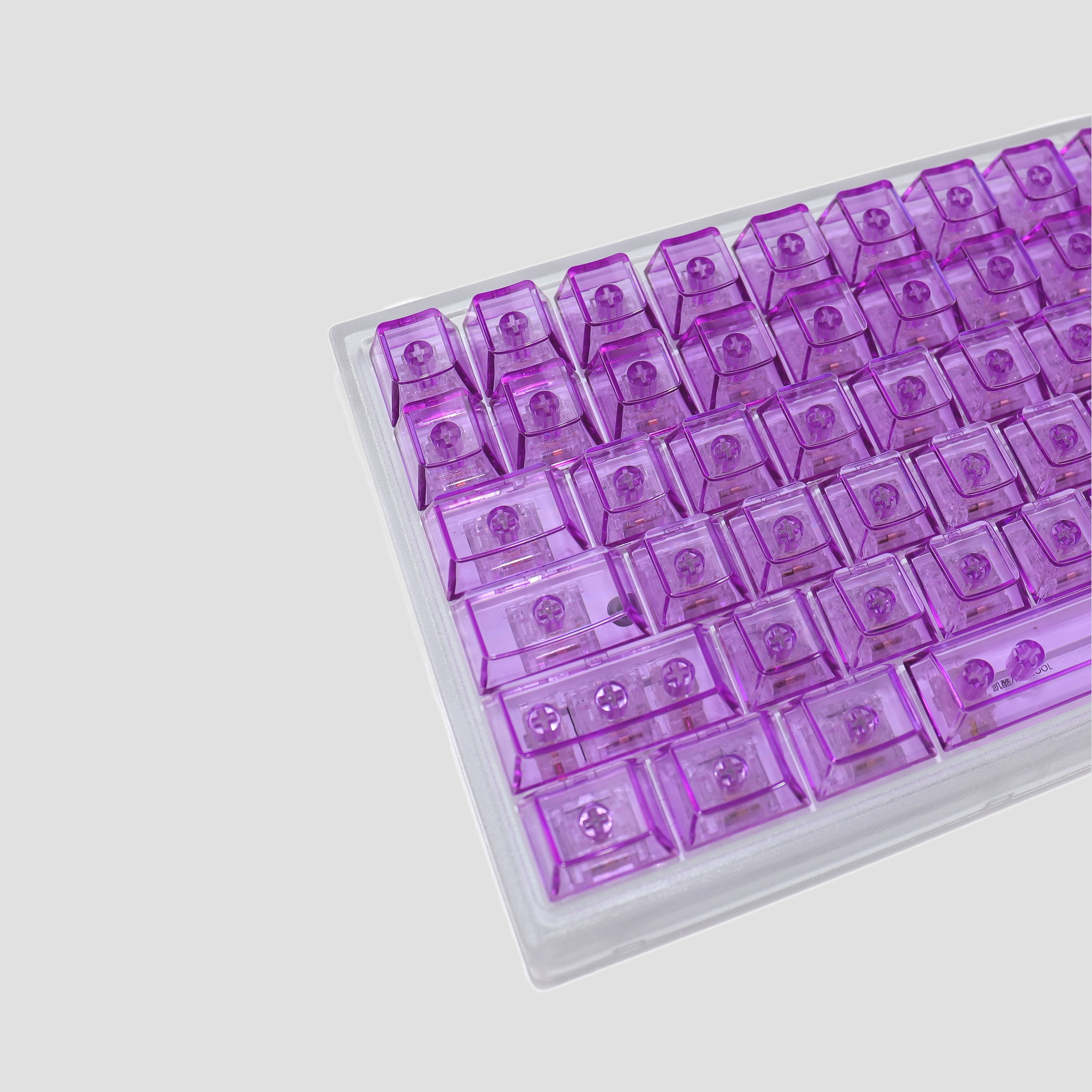 Purple Clear Keycaps Blank Keycap Set Backlit Keycaps Cherry Etsy