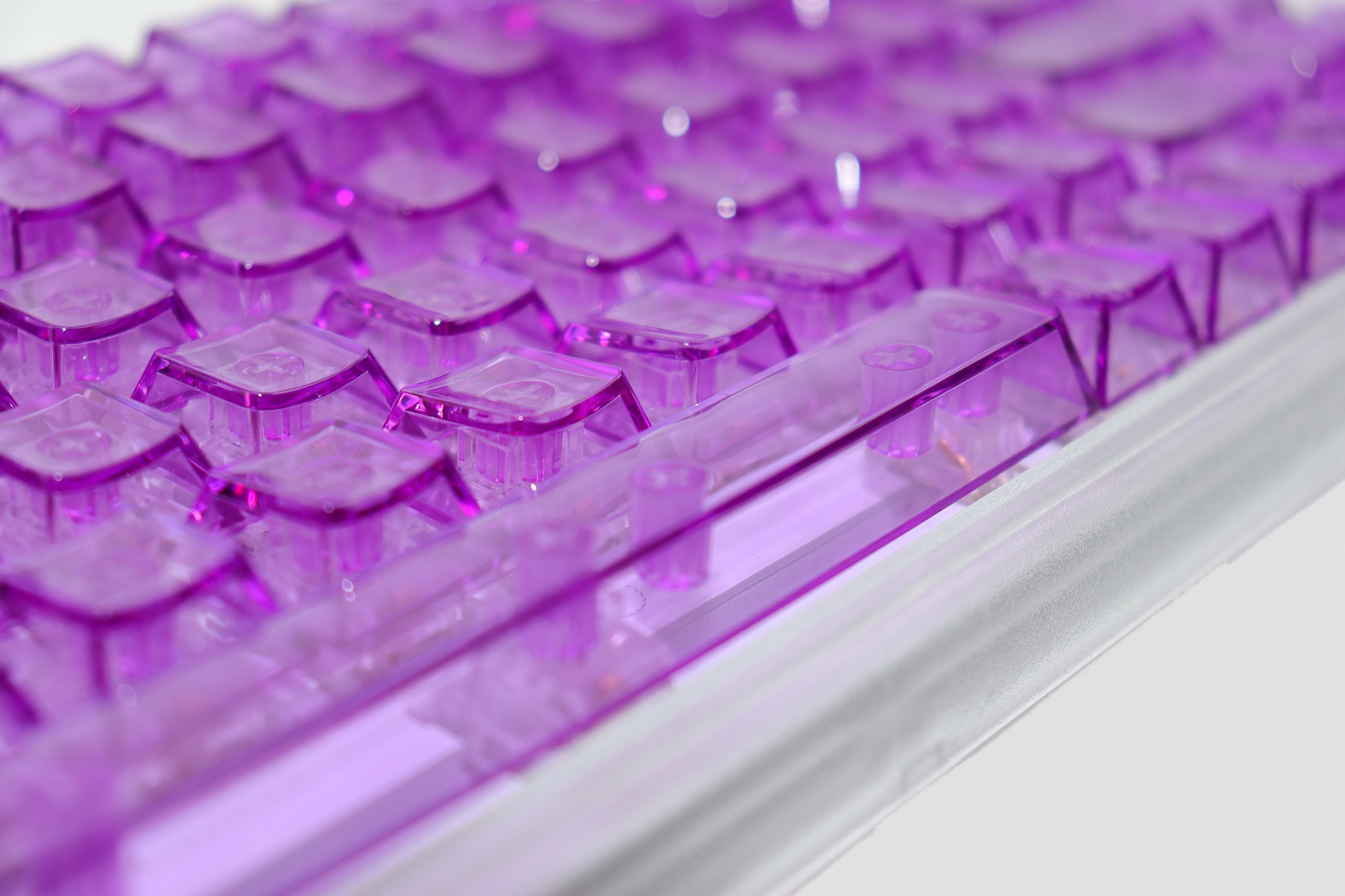 Purple Clear Keycaps Blank Keycap Set Backlit Keycaps Cherry Etsy