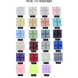 Puede incluir: Un conjunto de 23 teclas de diferentes colores para un teclado mec&aacute;nico. Las teclas est&aacute;n hechas de pl&aacute;stico y tienen un perfil XDA. Las teclas est&aacute;n dispuestas en filas de cuatro, con cada fila etiquetada con un n&uacute;mero de color.