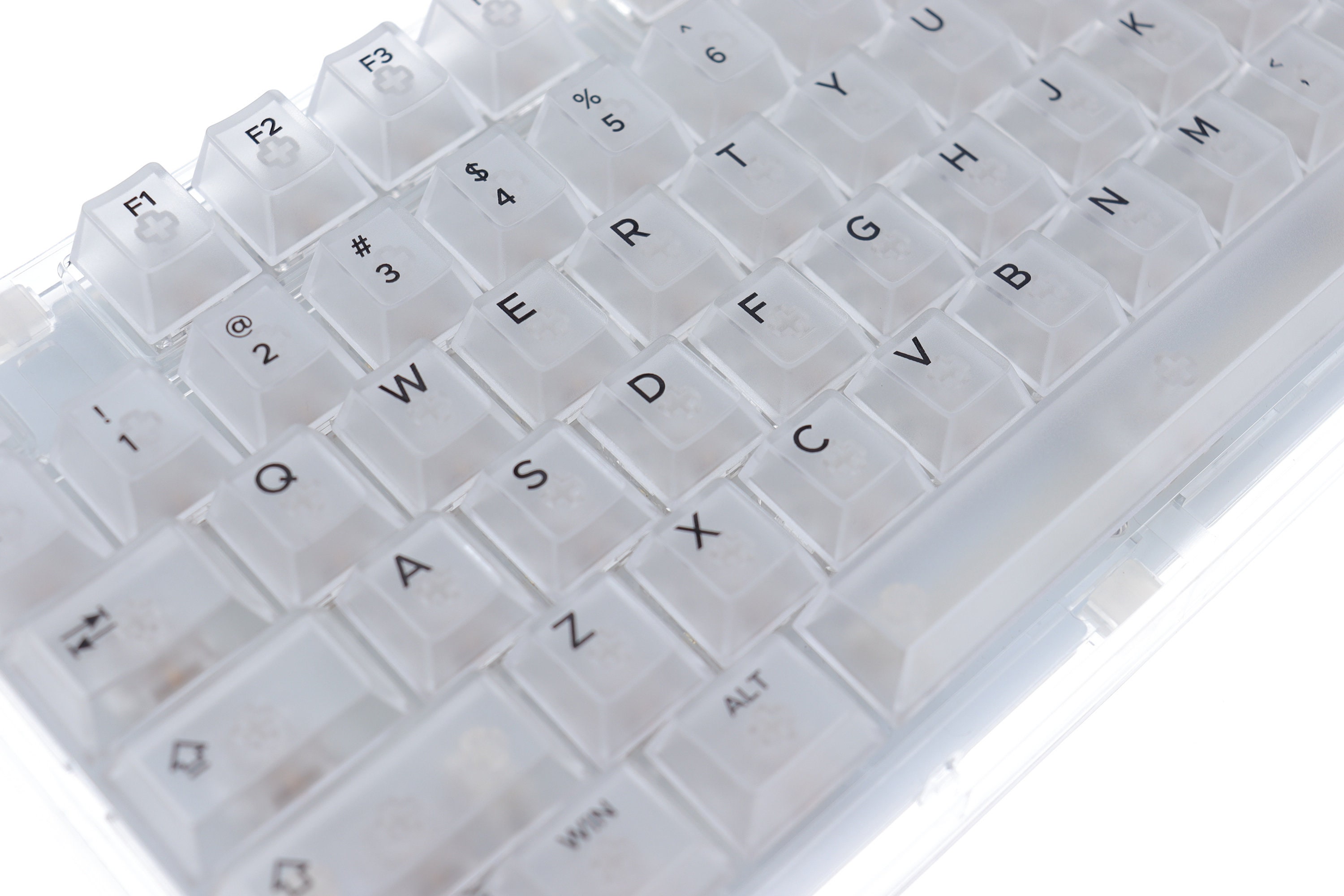 Clear Keycaps, Mechanisch Toetsenbord Keycaps Eenvoudige Installatie voor Toetsenbord met 87 Toetsen (Wit Blauwe Letters Clear Keycaps, Mechanisch Toetsenbord Keycaps Eenvoudige Installatie voor Toetsenbord met 87 Toetsen (Wit Blauwe Letters