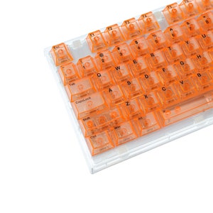 Orange Clear Keycap Set: Cherry Profile, PC Translucent Keycaps