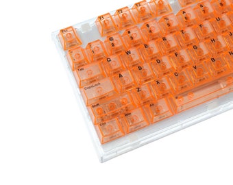 Orange Clear Keycap Set: Cherry Profile, PC Translucent Keycaps