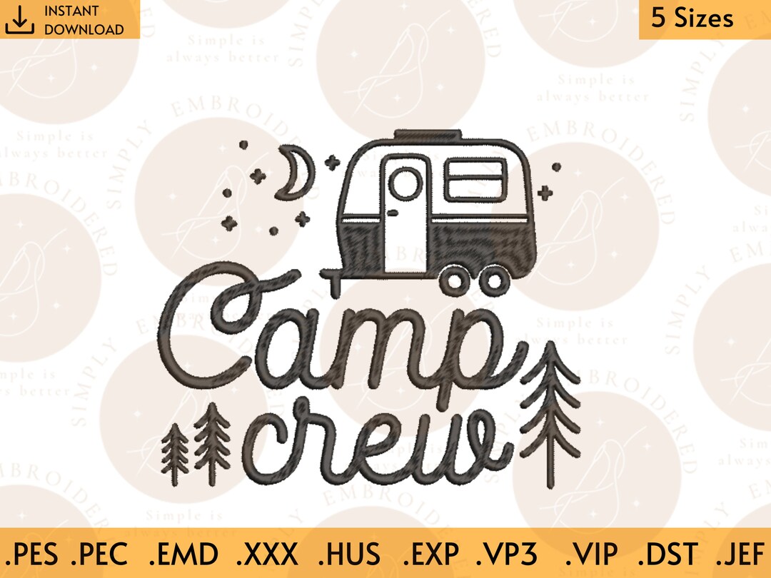 Camping Embroidery Design Adventure Embroidery Pattern Etsy