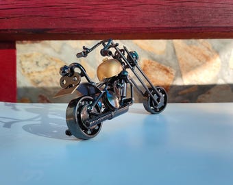 Motorcycle Figurine Scrap Metal Motorcycle Decor Welded