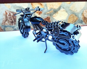 Dirtbike Metal Sculpture- Motorbike Lover Gift- Scrap Metal