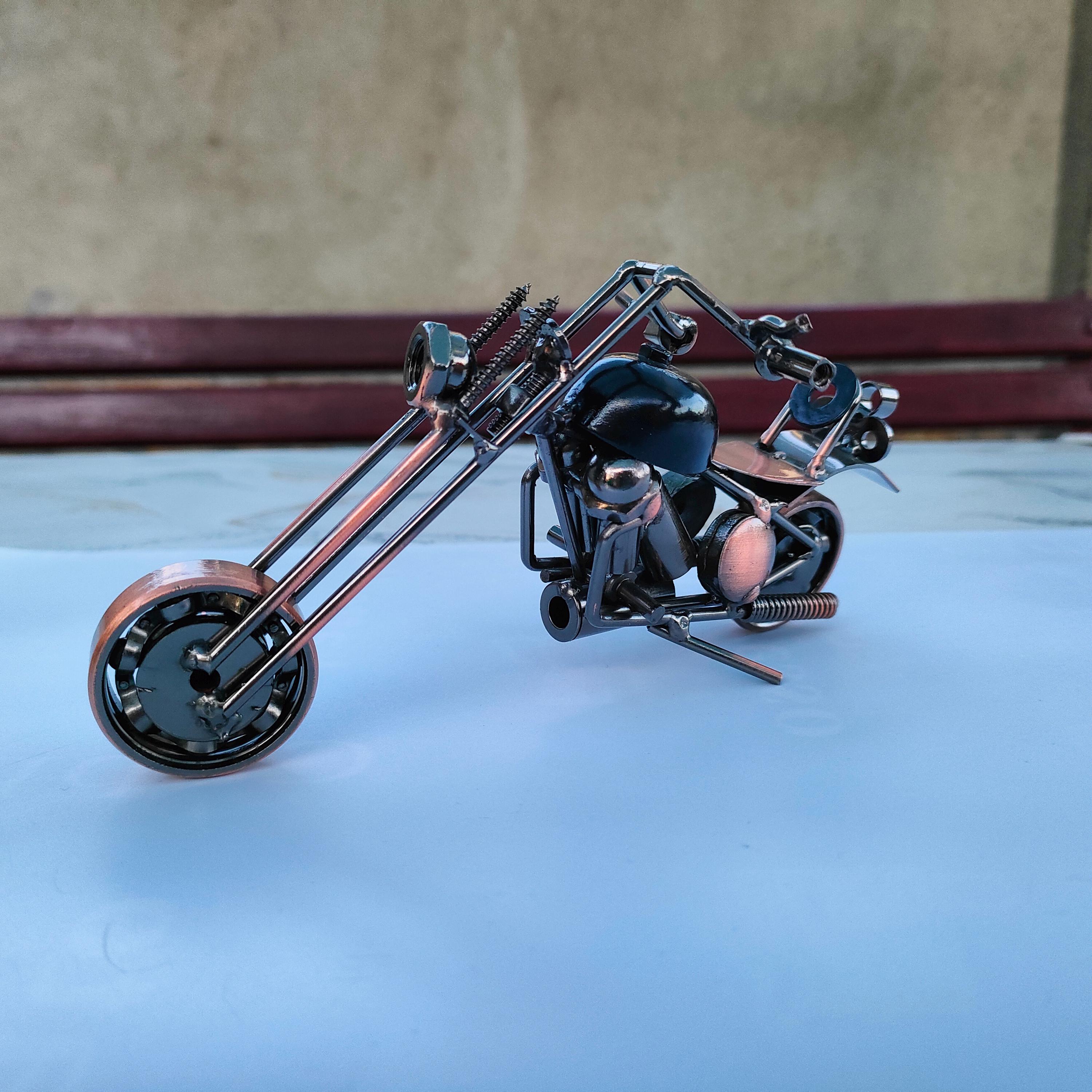 Nuts and Bolts Chopper Motorbike Welding Art- Bike Lovers