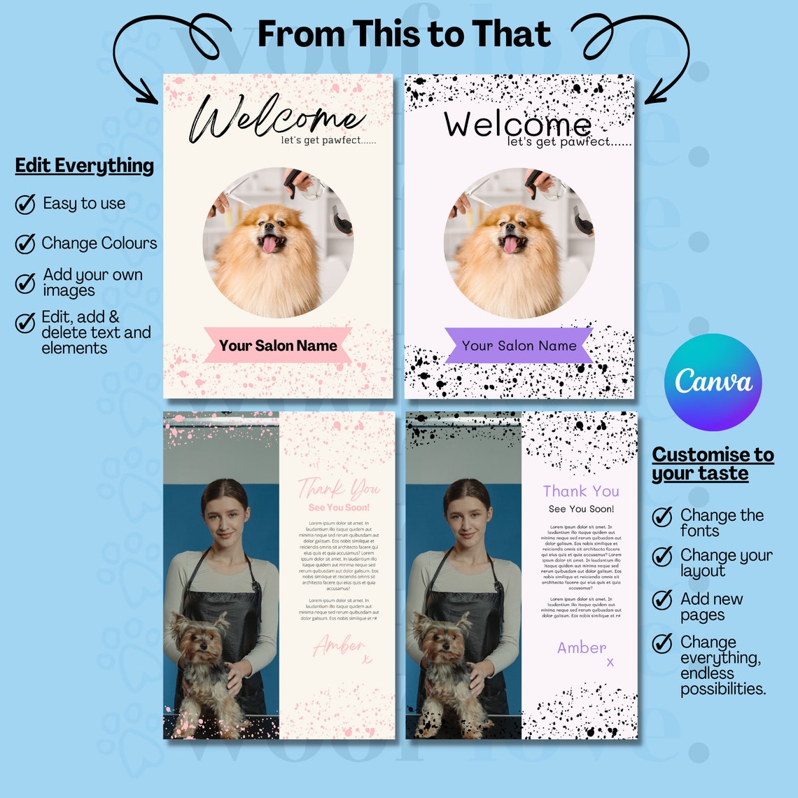 Dog Grooming Salon Book Dog Grooming Forms Dog Etsy España