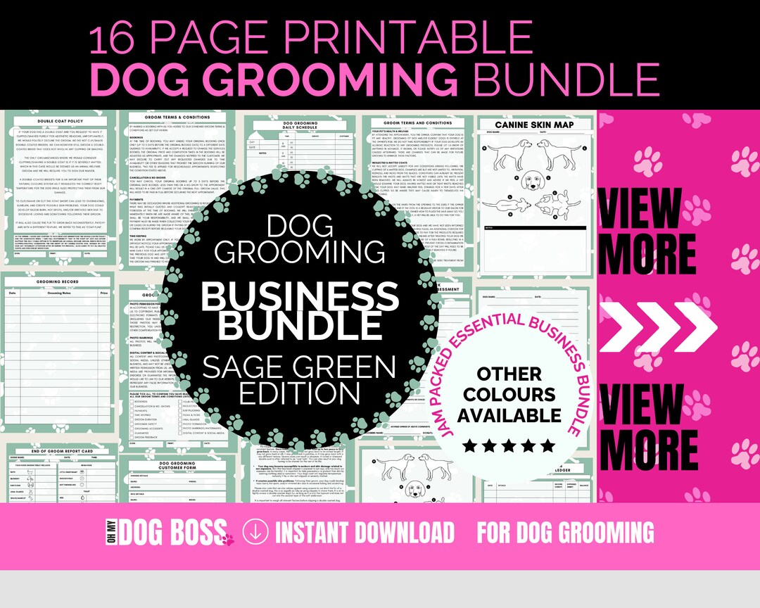 Dog Grooming Business Bundle PAW EDITION Mobile Dog Grooming Template Dog Grooming Business