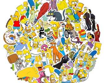 50 The Simpsons Sticker Pack For Laptop/WaterBottle/SkateBoard/Luggage/NoteBook/Kindle WaterProof Vinyl Sticker