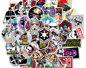 Pacchetto di adesivi 50 Star War per laptop/borraccia/skateboard/bagagli/notebook/adesivo in vinile impermeabile Kindle