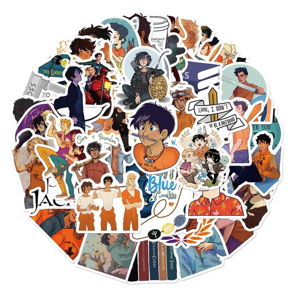 50 Percy Jackson Sticker Pack For Laptop/WaterBottle/SkateBoard/Luggage/NoteBook/Kindle WaterProof Vinyl Sticker