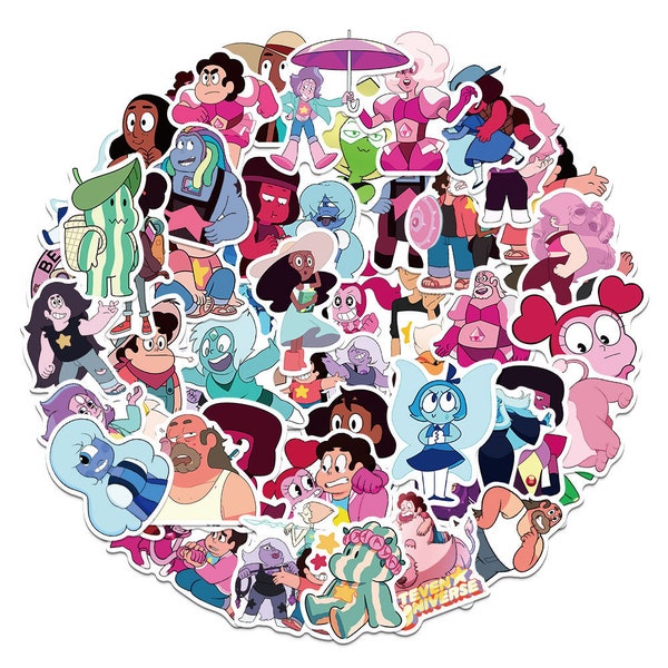 50 Steven Universe Stickers Crystal Gems/Ruby /Sapphire/Garnet/Laptop/Skateboard/Kindle Vinyl Stickers