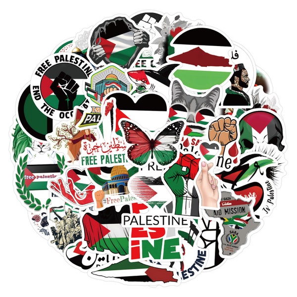 100 Palestine Sticker Pack For Laptop/WaterBottle/SkateBoard/Luggage/NoteBook/Kindle WaterProof Vinyl Sticker