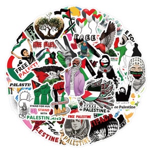 100 Palestine Sticker Pack For Laptop/WaterBottle/SkateBoard/Luggage/NoteBook/Kindle WaterProof Vinyl Sticker image 2