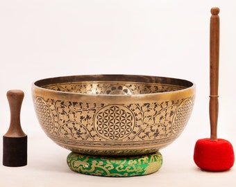 Big Foot Carving Singing Bowl - Deep Resonance Sound for Meditation and Healing - Handmade in Nepal - Free Shipping Worldwide
