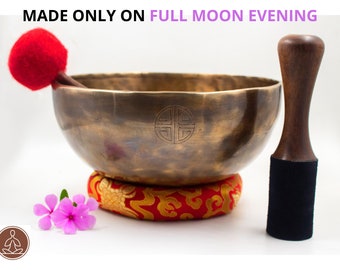 Alle maten (4-24") Volle maan klankschaal - Beste voor meditatie, geluidsgenezing, chakra-balancering - Tibetaanse klankschaal gemaakt op volle maannacht