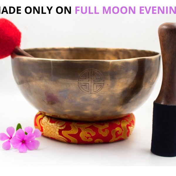 All Sizes (4-24") Full Moon Singing Bowl -Best for Meditation, Sound Healing, Chakra Balancing -Tibetan Singing Bowl Made on Full Moon Night