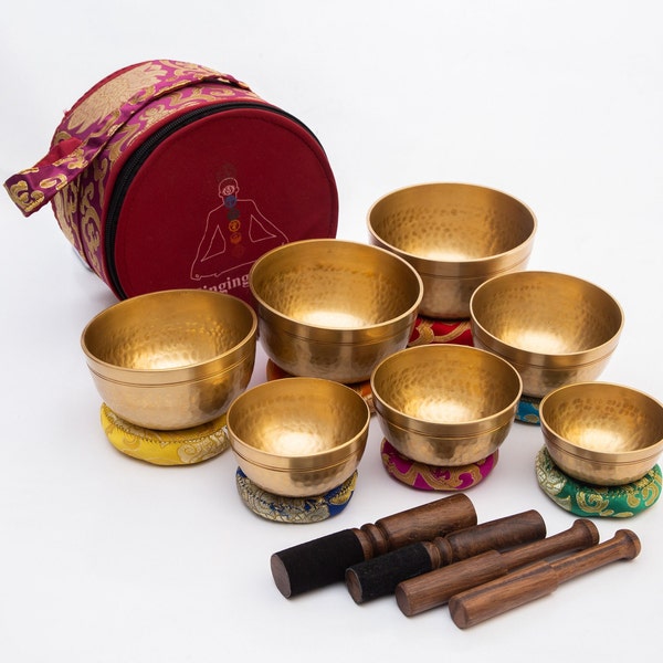 Klangschale Set aus Hand geschlagenen Klangschalen Klangschale für Meditation, Gebet, Chakra Heilung