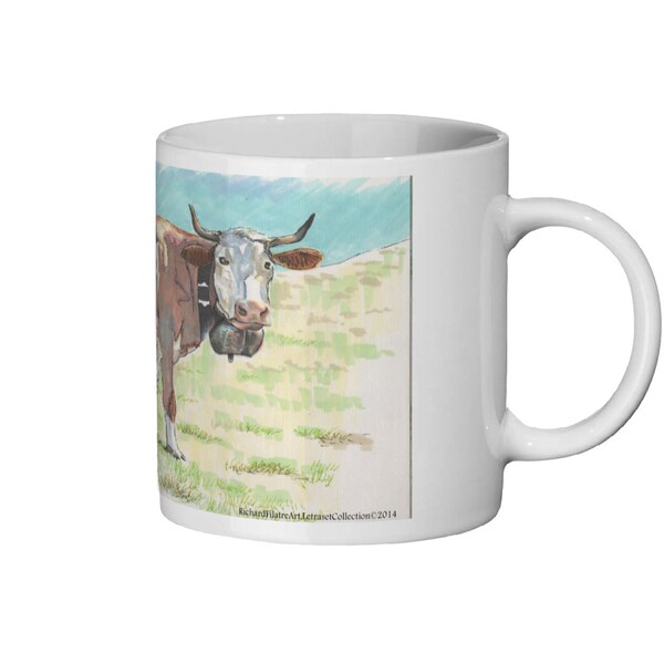 Colour Changing Ceramic Mug Swiss Cow Letraset Collection R.F.