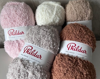 Filato orsacchiotto Phil DOUCE, Filato per maglieria, Filato morbido per neonati, Filato soffice, Filato per giocattoli, Filato di peluche, Filato per bambini, 50 g 86 metri