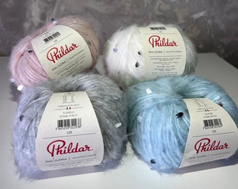Phildar Gloria Knitting Yarn Italian Yarn With Sequins Alpaca Wool Yarn for knitting Shiny yarn