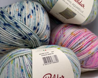 Phil Aquarelle, 100% merino wool yarn, Colorful knitting yarn, Soft multicolor yarn, Watercolor Yarn, Pastel color yarn