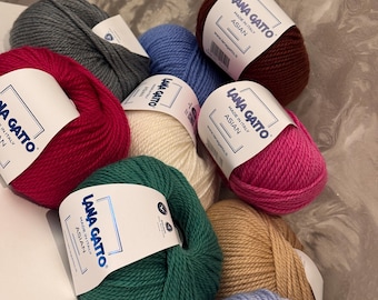 Lana Gatto Asian kitting yarn, Merino wool and Acrylic blend, High quality italian yarn, Gift for knitters, Luxury yarn, Wool yarn