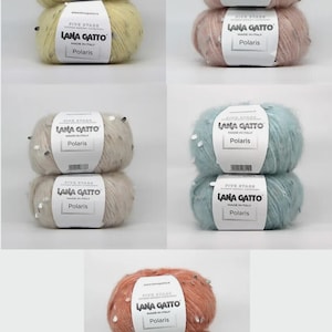 Lana Gatto Polaris Knitting Yarn Italian Yarn With Sequins Alpaca Wool Yarn for knitting Shiny yarn