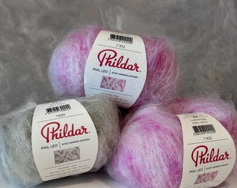 Phil Leo Knitting Yarn, Italian yarn, Mohair yarn, Fluffy yarn, Animal print yarn, Leopard print yarn