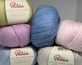 Phildar Coton Cashmere, Summer yarn, Cotton and cashmere blend, Crocheting yarn,  Summer yarn for knitting and crocheting, Cashmere yarn