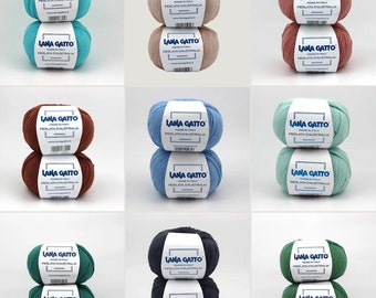 Lana Gatto Perlata Merino Wool Yarn - 50g Ball, Pure merino wool yarn