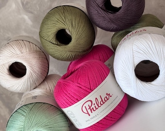 Phildar Perle 5, filato 100% cotone, filato per uncinetto, filato di cotone egiziano, filato di cotone biologico per maglieria