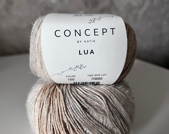 Concept by Katia Lua Yarn, Cotton Viscose Linen Blend, Multicolor Summer Knitting