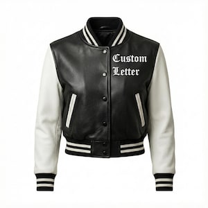 VARSITY JACKET Handmade Authentic Sheepskin Leather Personalized women, Spring Jacket, Gift for Her