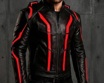 Inspirado en Tron Ares Sheepskin, disfraz de ciencia ficción, cosplay de Tron de cuero