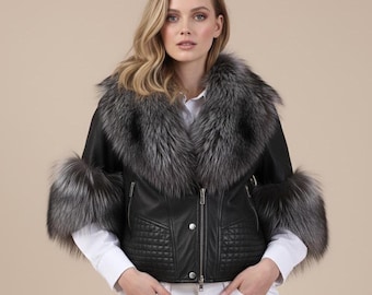 Women Genuine sheep Leather Fur Lined,  Winter Jacket, Gift for her