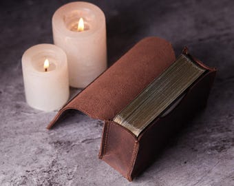 Bolsa de tarot de CUERO personalizada, soporte para baraja de tarot, caja de baraja de tarot con herramientas de adivinación, regalo personalizado, regalo espiritual, regalo para ella