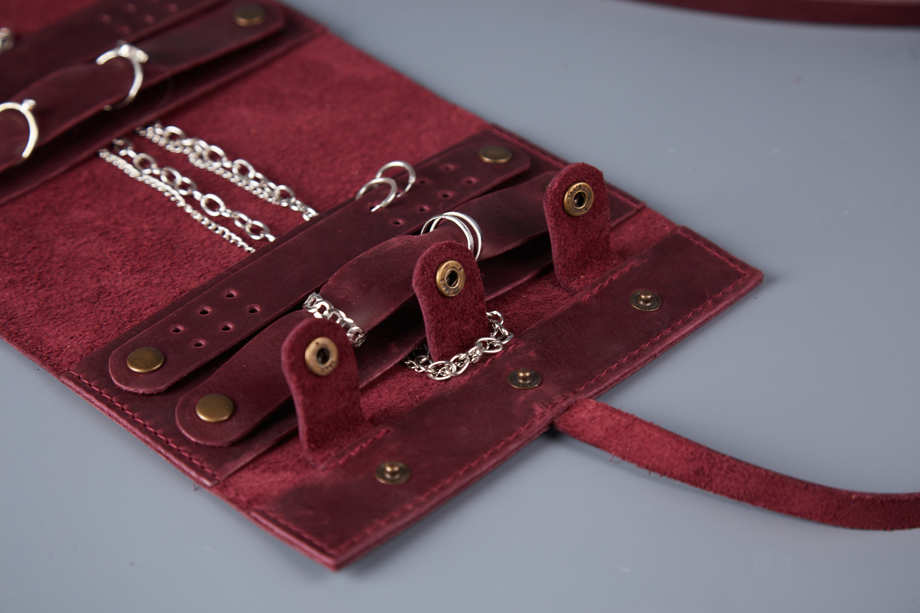 Leather Jewelry Roll Personalized Jewelry Roll for Travel Etsy
