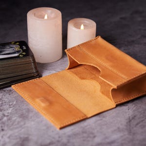 Tarjetero de cuero personalizado, tarjetero minimalista, tarjetero de diseño fino, tarjetero hecho a mano para hombre, tarjetero