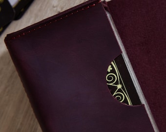 Brown Leather Tarot Card Case: Spiritual Deck Box, Divination Tool, Gift for Mom