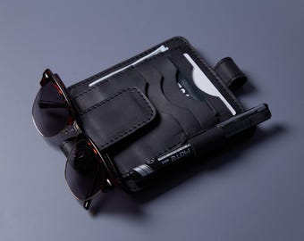 Organizador de visera de cuero para coche: Almacenamiento solar personalizado para el coche, accesorio para el coche, regalo para papá.