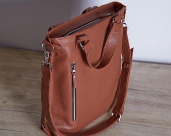 Leather College Backpack for Women: Back to School Laptop Bag, S/M Sizes