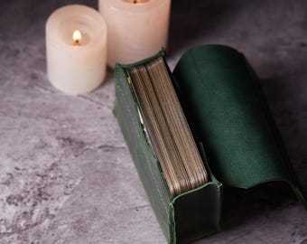 Bolsa de tarot de CUERO personalizada, soporte para baraja de tarot, caja de baraja de tarot con herramientas de adivinación, regalo personalizado, regalo espiritual, regalo para ella