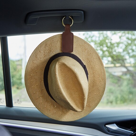Custom Strong Magnetic Leather Hat Clip With Initial, Set Of 2, Hat Holder For Beach Hat, Gift For Friend/Family/Travel Enthusiaststhe