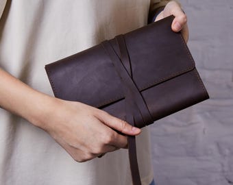 Handmade Leather Notebook Cover: Minimalist Journal Sleeve, Book Protector