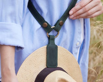 Magnetic Hat Holder Strap: Leather Hat Clip for Cowboy, Fedora & Wide Brim Hats