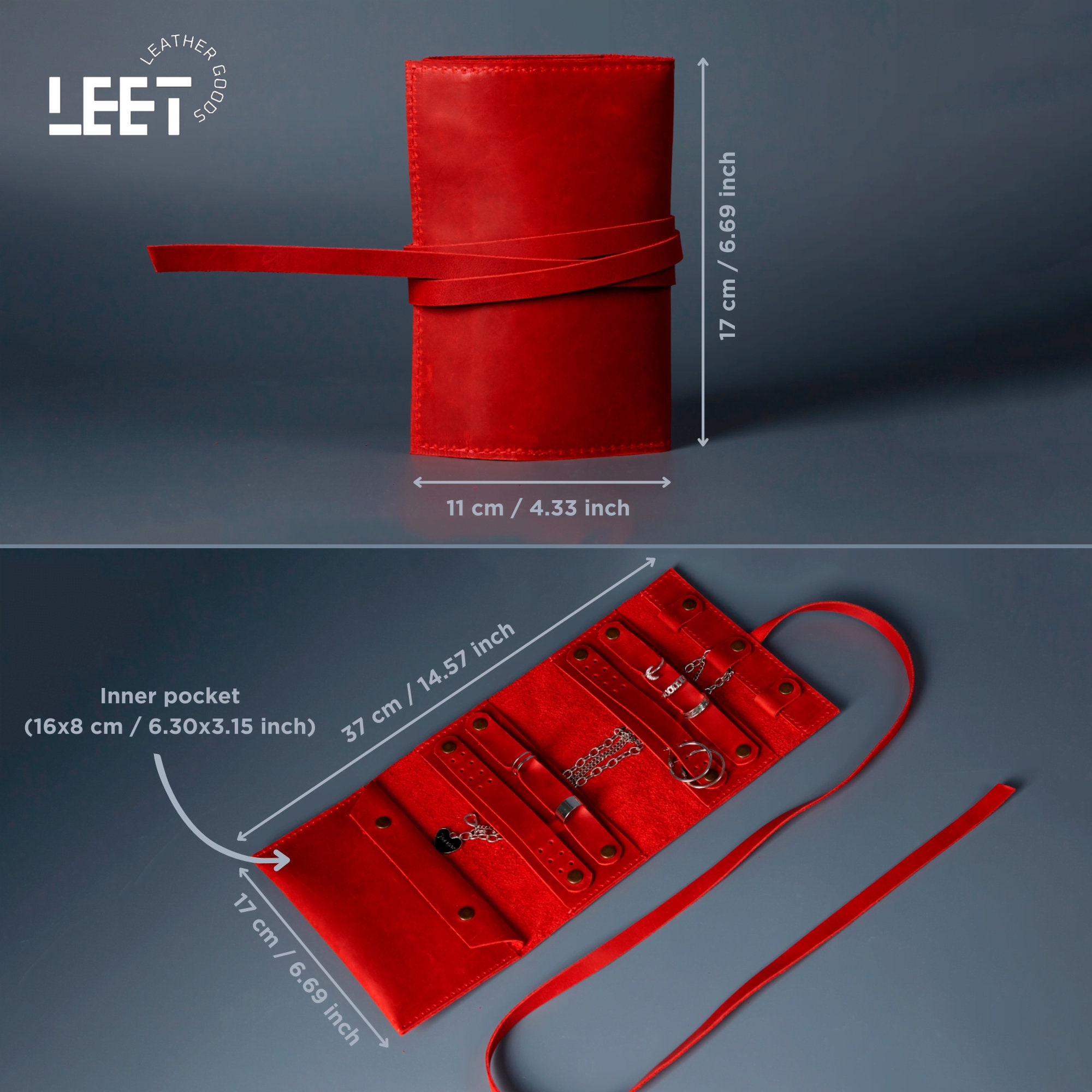 Leather Jewelry Roll Personalized Jewelry Roll for Travel Etsy