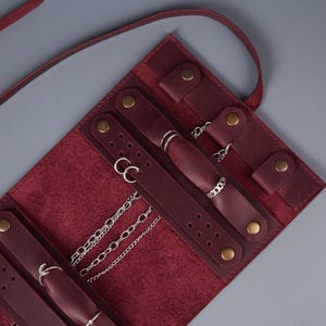 Bridesmaid Jewelry Roll – Leather Travel Organizer for Rings, Earrings, Bracelets & Necklaces