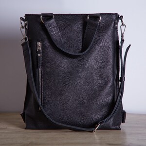 Convertible Leather Backpack: Custom 2-in-1 Laptop Shoulder Bag, fits 13-16" Laptop